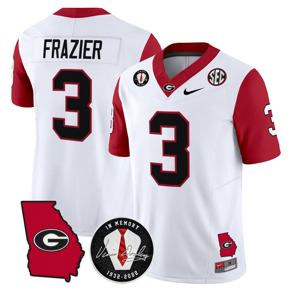 Nate Frazier Jersey #3 Georgia Bulldogs 2025 Vapor Limited Stitched