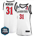 Nathan Mensah Jersey San Diego State Aztecs College Basketball 2023 NCAA Final Four White  #31
