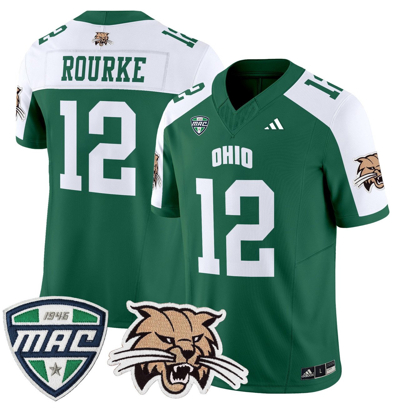 Nathan Rourke Jersey #12 Ohio Bobcats 2025 Vapor Limited Stitched