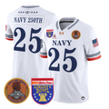 Navy 250th Jersey #25 Navy Midshipmen 250th 2026 Liberty Bowl Stitched White