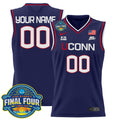 Custom UConn Huskies Jersey 2025 Big Eat Final Four Patch Stitched Navy