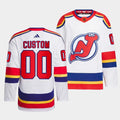 New Jersey Devils Custom White 2022-23 Reverse Retro Stitched Jersey