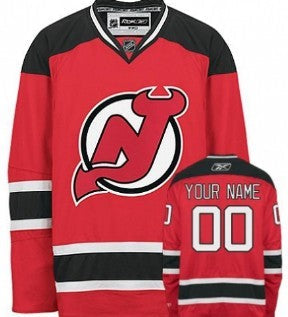 New Jersey Devils  Customized Red With Black Jersey Stitched