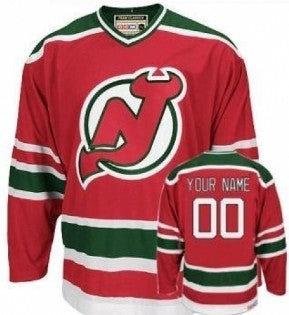 New Jersey Devils Customized Red With Green Jersey Stitched