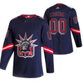 New York Rangers Custom Navy 2020-21 Alternate Player NHL Jersey Stitched