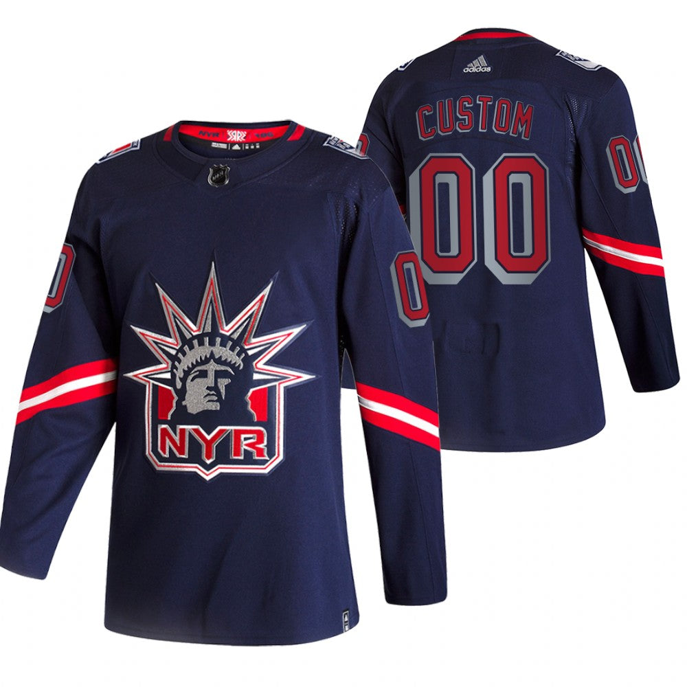 New York Rangers Custom Navy 2020-21 Alternate Player NHL Jersey Stitched
