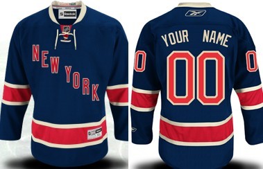 New York Rangers Customized Navy Blue Third Jersey Stitched