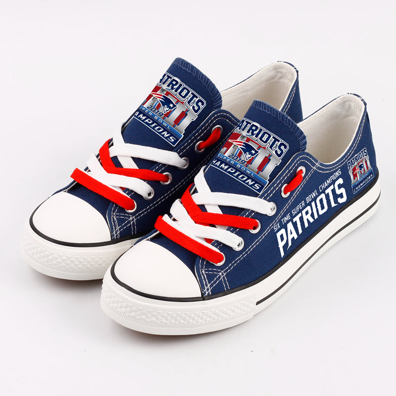 New England Patriots Low Top Canvas Sport Sneakers Shoes For Men Women Fans