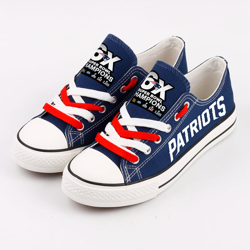 New England Patriots Low Top Canvas Sport Sneakers Shoes For Men Women Fans