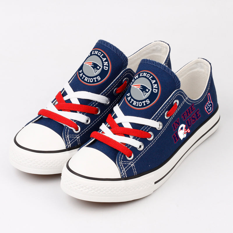 New England Patriots Low Top Canvas Sport Sneakers Shoes For Men Women Fans