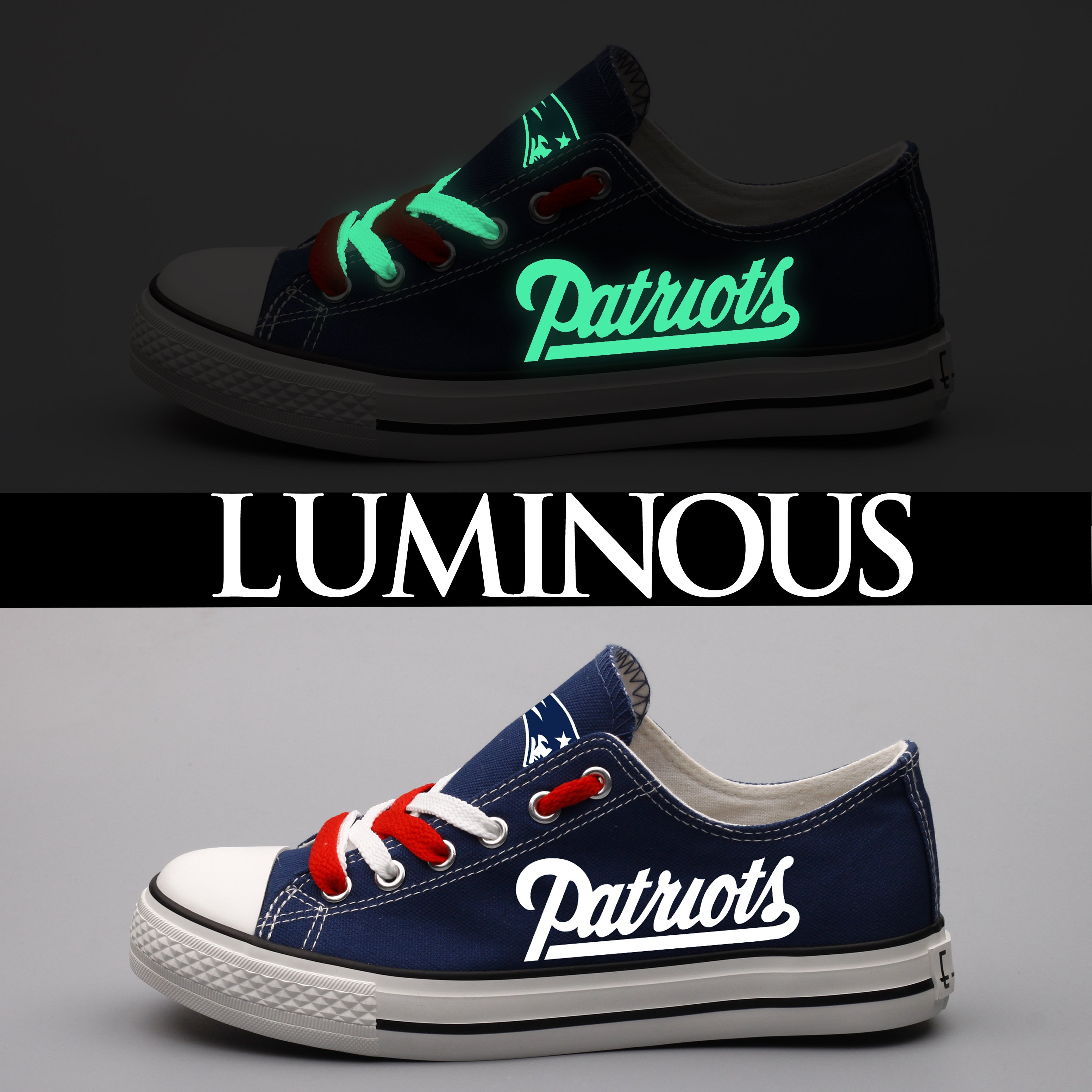 New England Patriots Low Top Canvas Sport Sneakers Shoes For Men Women Fans