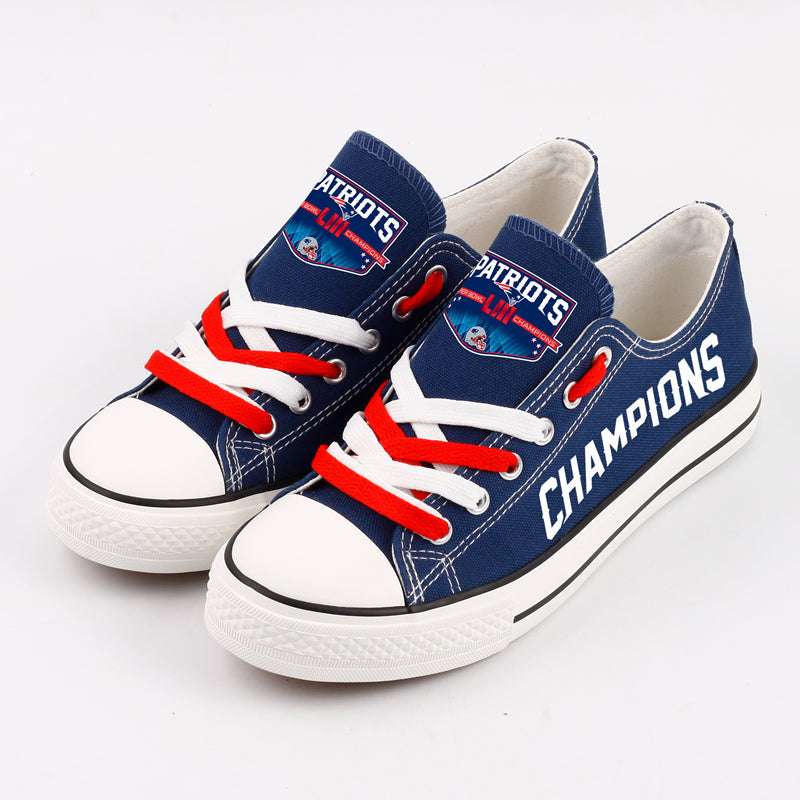 New England Patriots 1 Low Top Canvas Sport Sneakers Shoes For Men Women Fans