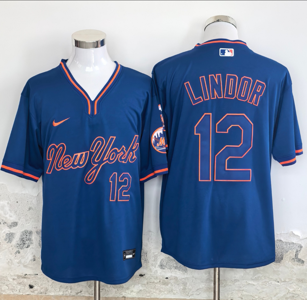 New York Mets #12 Francisco Lindor Jersey Stitched 2025