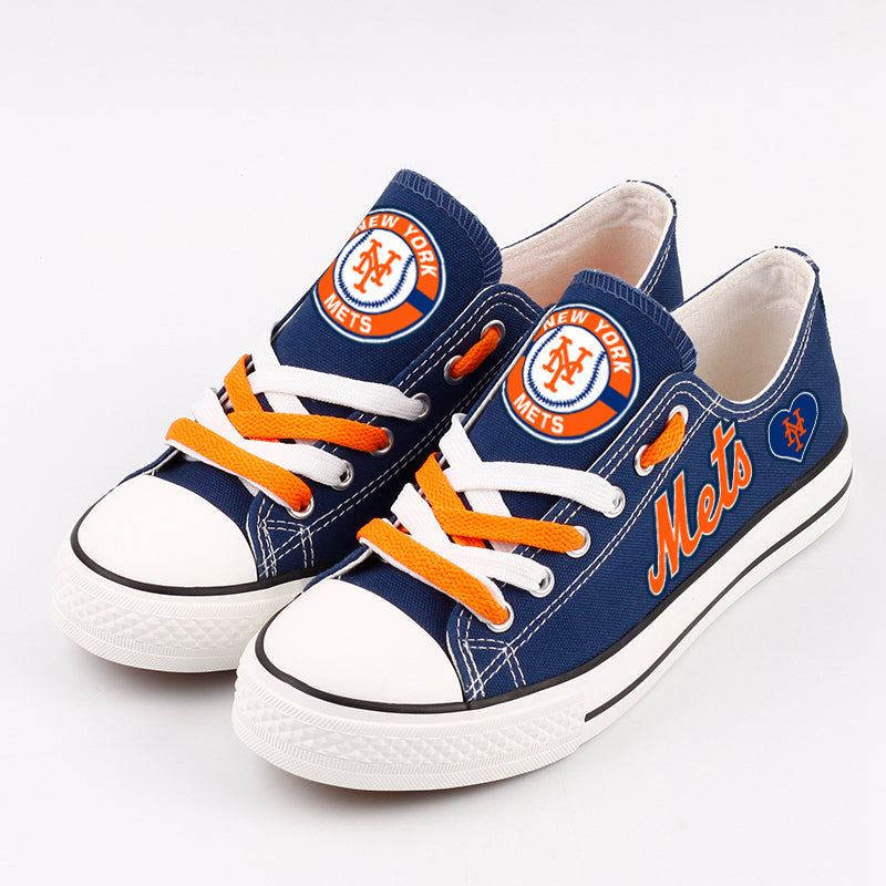 New York Mets Limited Print Low Top Canvas Shoes Sport Sneakers For Men Women Fans