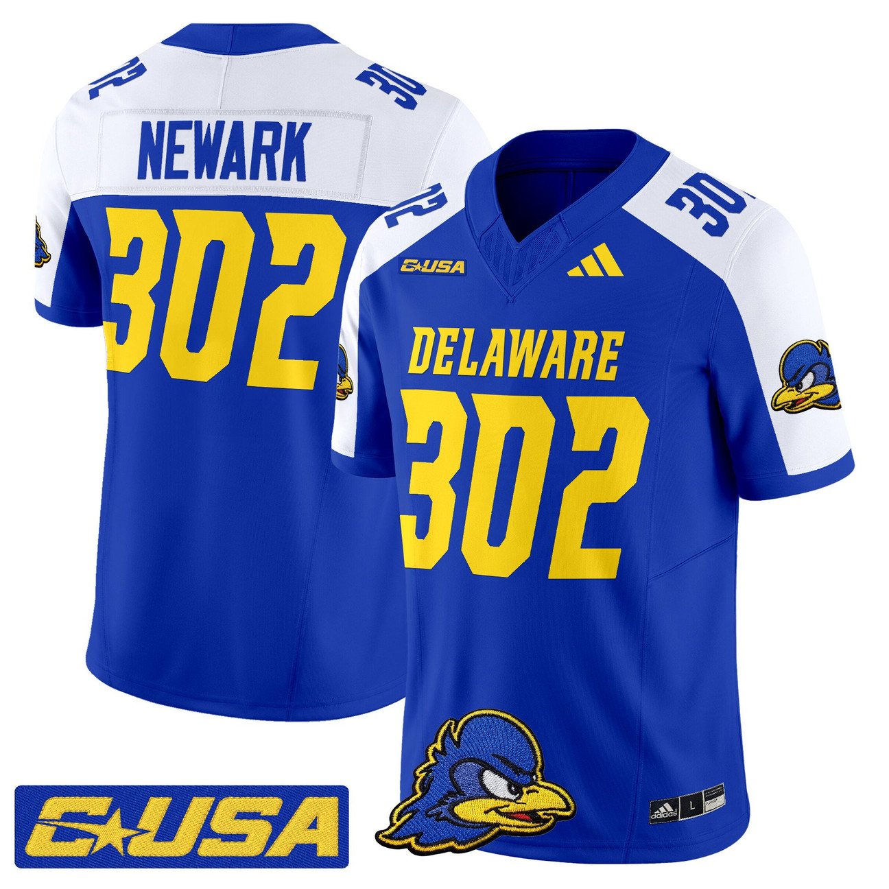 Newark Jersey #302 Delaware Blue Hens 2025 Vapor Limited Stitched
