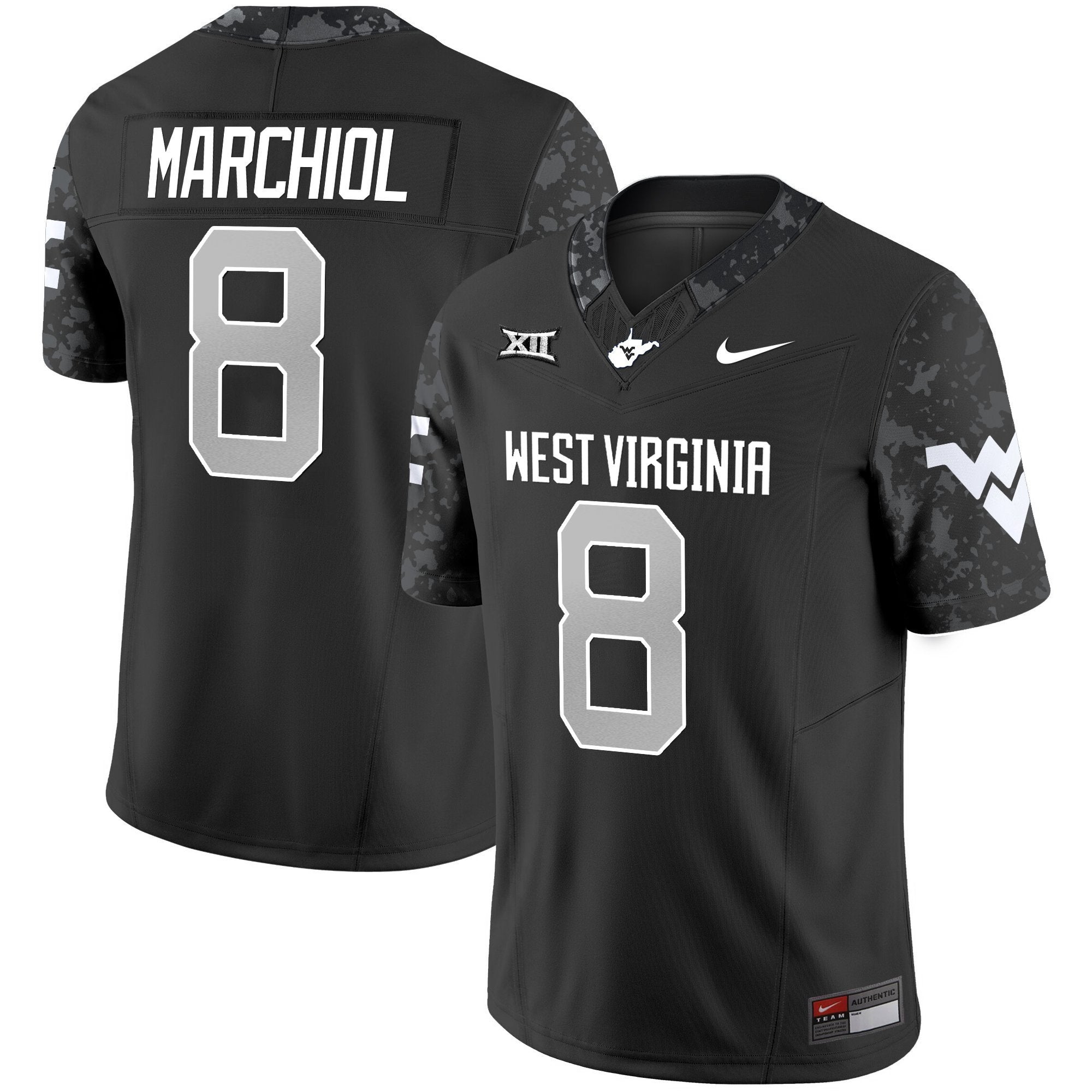 Nicco Marchiol Jersey #8 West Virginia Mountaineers 2025 Stitched