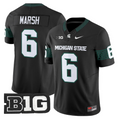 Nick Marsh Jersey #6 Michigan State Spartans 2025 Vapor Stitched Black