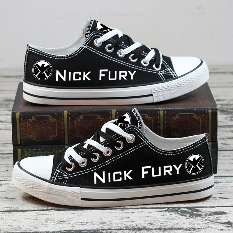 Nick Fury Low Top Canvas Sport Sneakers Shoes For Men Women Fans