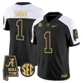 Nick Saban Jersey #1 Alabama Crimson Tide 2025 Gold Vapor Stitched