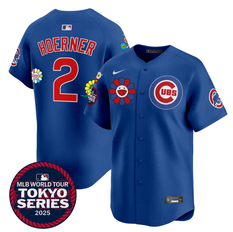 Nico Hoerner Jersey #2 Chicago Cubs Harry Caray Holy Cow Patch Premier Limited Stitched
