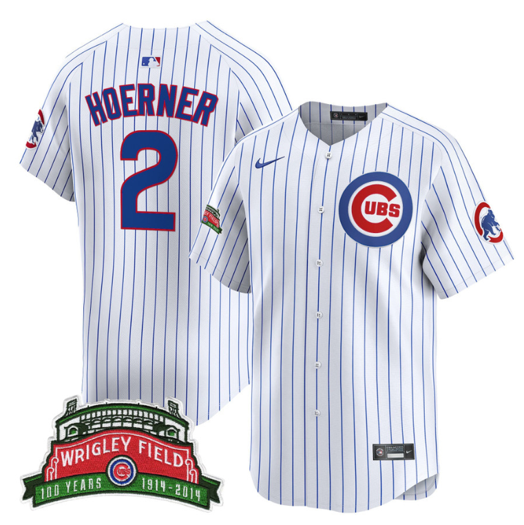 Nico Hoerner Jersey #2 Chicago Cubs Harry Caray Holy Cow Patch Premier Limited Stitched