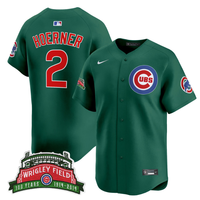 Nico Hoerner Jersey #2 Chicago Cubs Harry Caray Holy Cow Patch Premier Limited Stitched