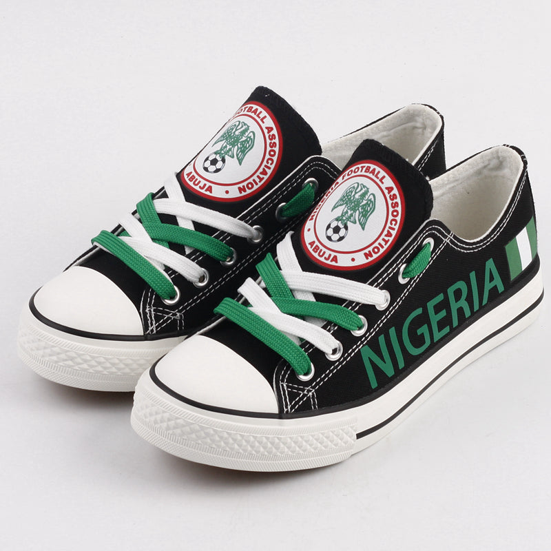 Nigeria Low Top Canvas Sport Sneakers Shoes For Men Women Fans