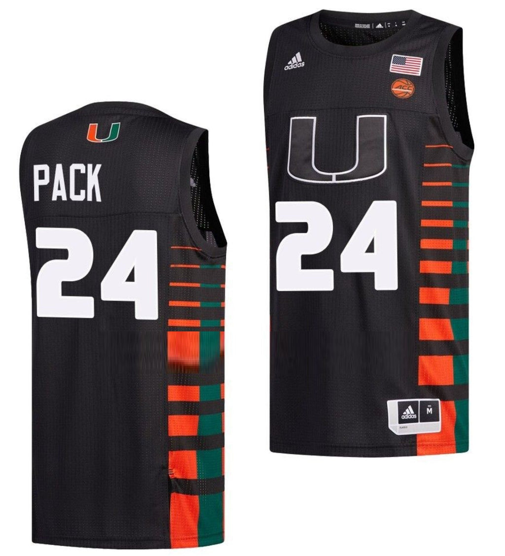 Nijel Pack Jersey Miami Hurricanes College Basketball Black #24