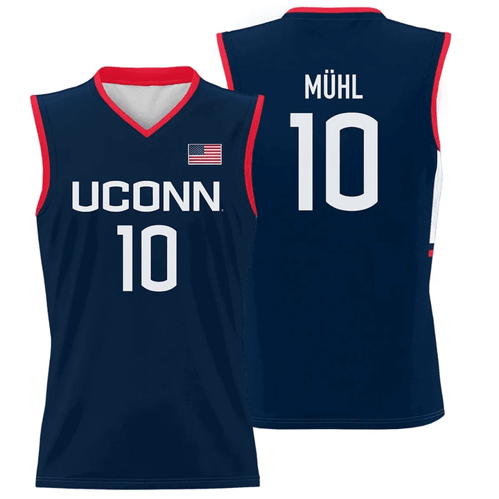 Nika Mühl Jersey UConn Huskies College Basketball Navy #10