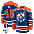 Philip Kemp 76 Edmonton Oilers 2025 STANLEY CUP Final Patch Home Men Jersey Royal
