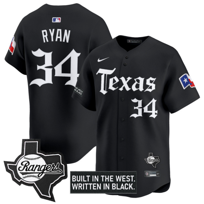 Nolan Ryan Jersey #34 Texas Rangers Gothic Frontier Edition Vapor Limited Stitched