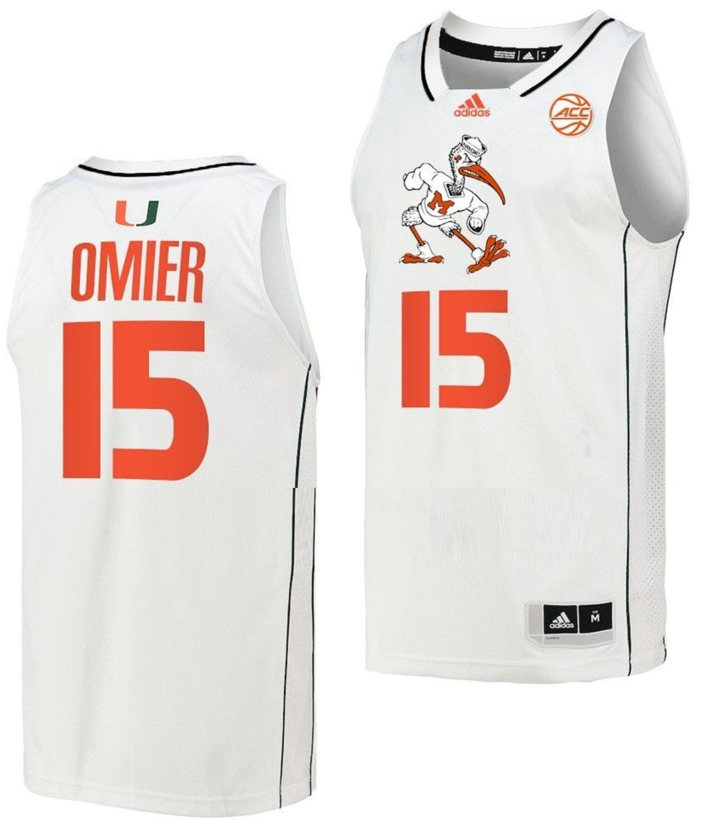 Norchad Omier Jersey Miami Hurricanes College Basketball ACC White #15