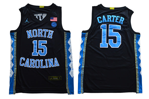 North Carolina Tar Heels #15 Carter NCAA Basketball Jersey Black