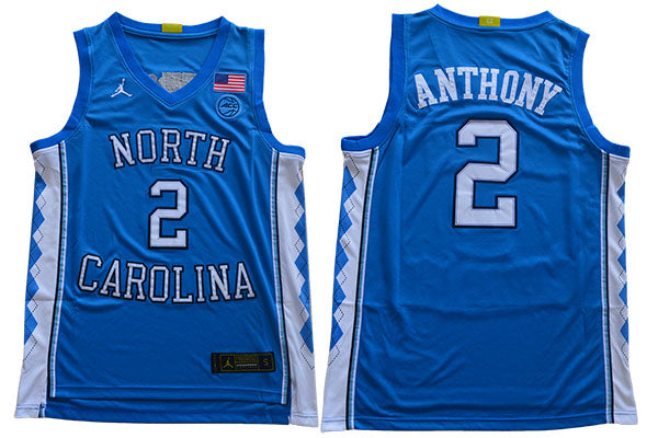 North Carolina Tar Heels #2 Anthony NCAA Basketball Jersey Blue