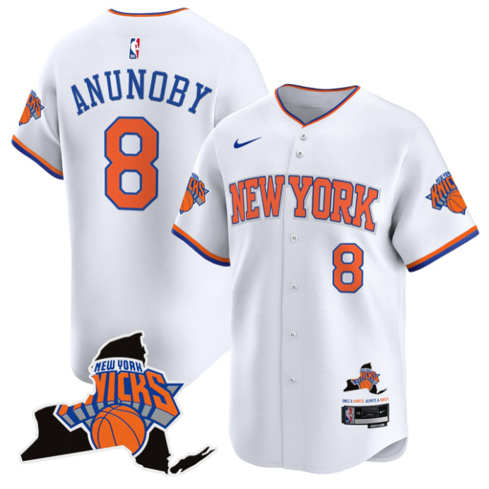 OG Anunoby Jersey #8 New York Knicks Vapor Baseball Stitched