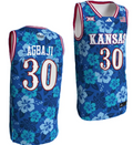 Ochai Agbaji Jersey #30 Kansas Jayhawks Bill Self Game College Basketball Blue Maui Strong