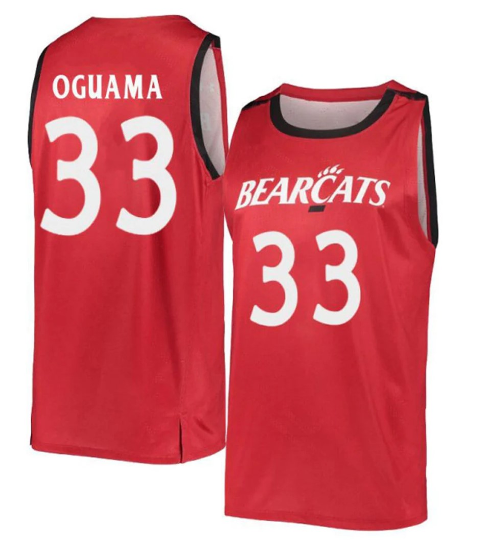 Ody Oguama Jersey Cincinnati Bearcats College Basketball Red #33