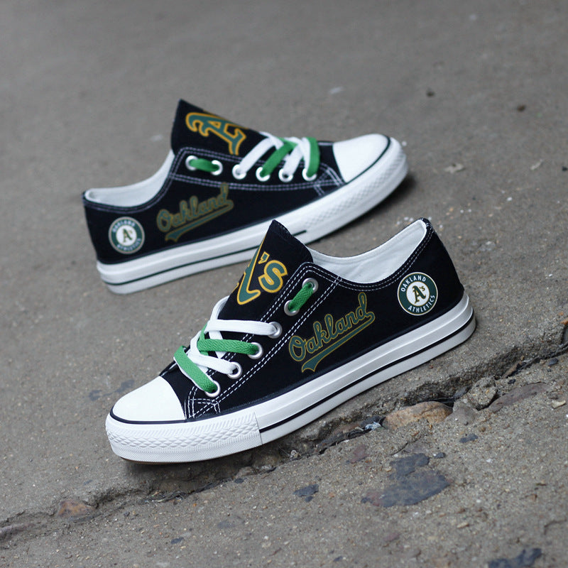 Oakland Athletics Limited Print Low Top Canvas Shoes Sport Sneakers For Men Women Fans
