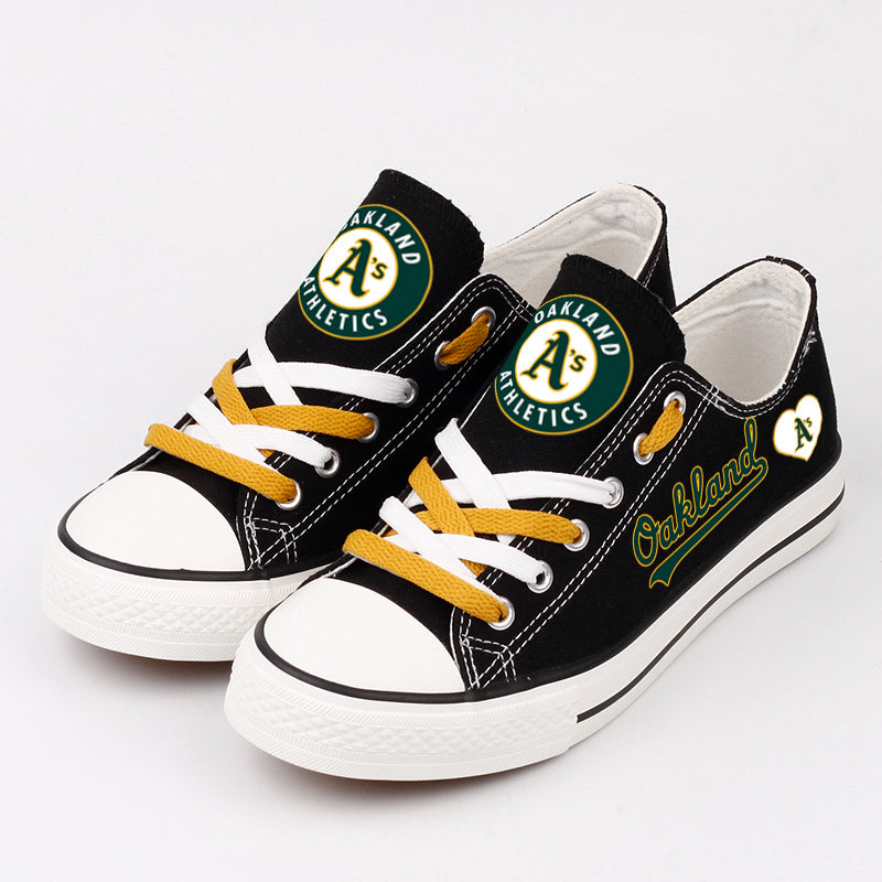 Oakland Athletics Limited Print Low Top Canvas Shoes Sport Sneakers For Men Women Fans