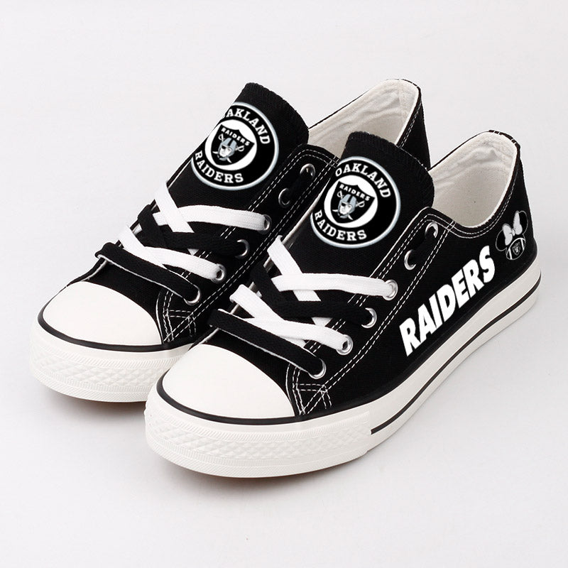 Oakland Raiders Low Top Canvas Sport Sneakers Shoes For Men Women Fans