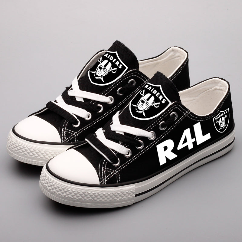 Oakland Raiders Low Top Canvas Sport Sneakers Shoes For Men Women Fans