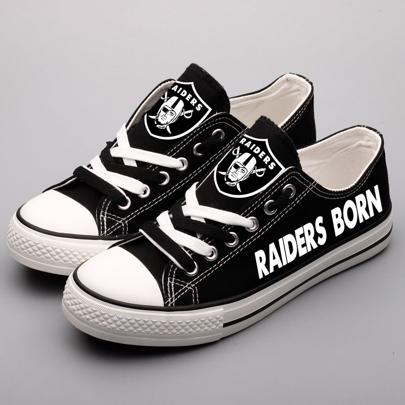 Oakland Raiders Low Top Canvas Sport Sneakers Shoes For Men Women Fans