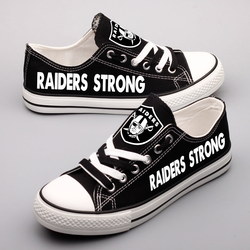 Oakland Raiders Low Top Canvas Sport Sneakers Shoes For Men Women Fans