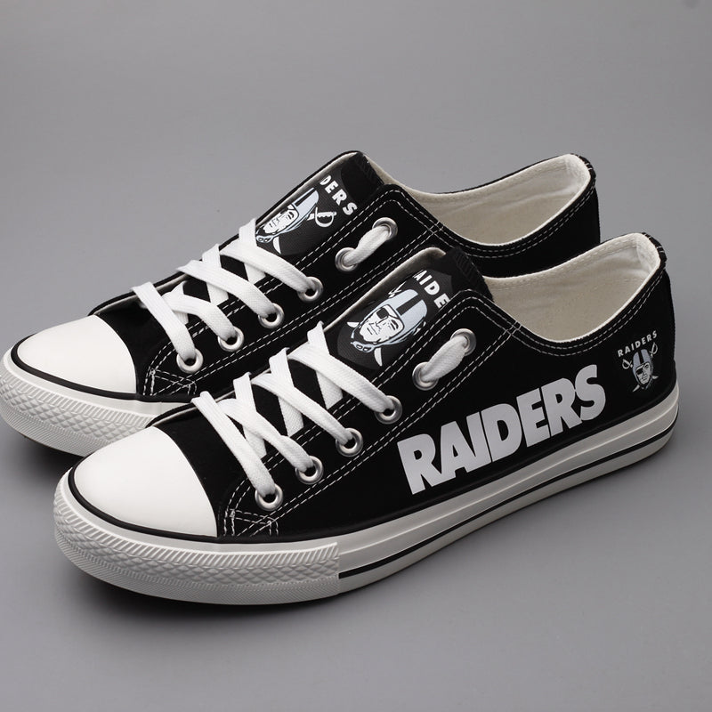 Oakland Raiders Low Top Canvas Sport Sneakers Shoes For Men Women Fans