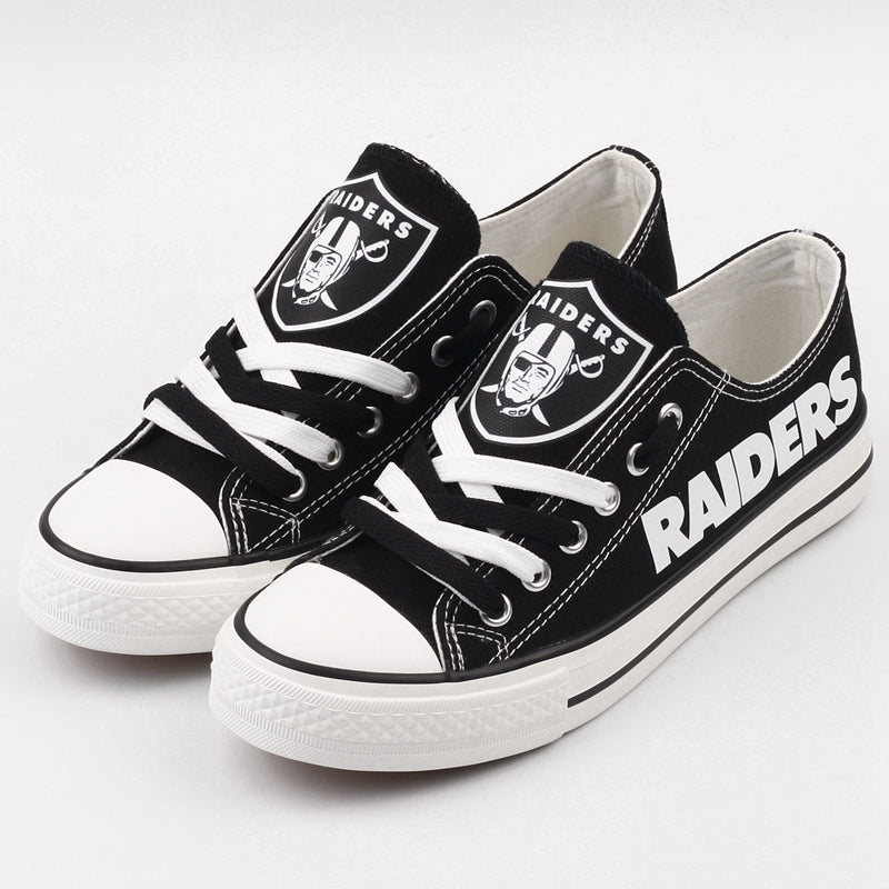 Oakland Raiders Low Top Canvas Sport Sneakers Shoes For Men Women Fans