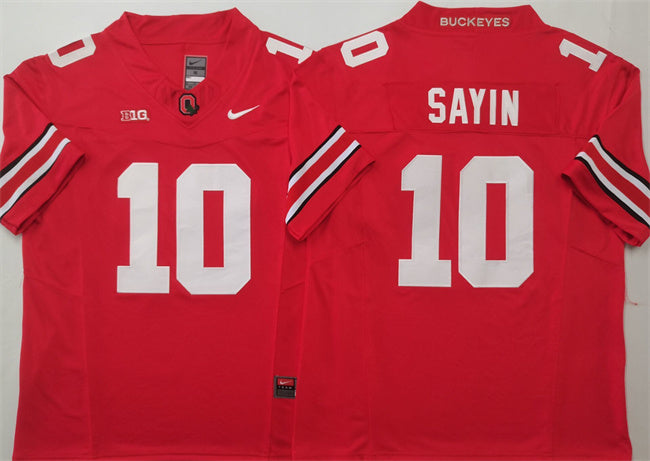 Ohio State Buckeyes #10 Julian Sayin Jersey V2 2025 F.U.S.E. Football Stitched