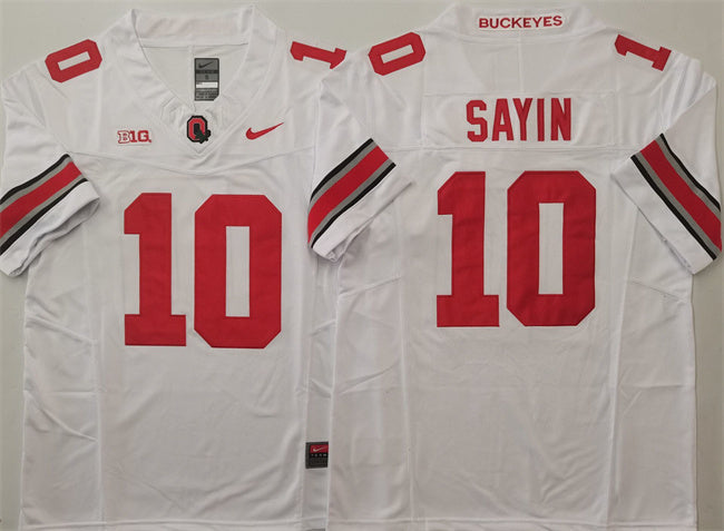 Ohio State Buckeyes #10 Julian Sayin Jersey V2 2025 F.U.S.E. Football Stitched