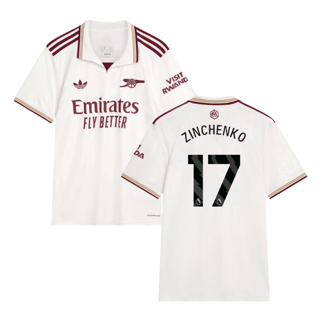 Oleksandr Zinchenko #17 Arsenal 2025-26 Third Jersey – Cream