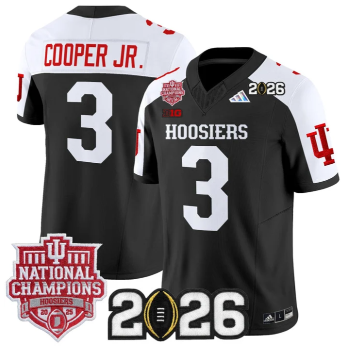 Omar Cooper Jr Jersey #3 Hoosiers 2025 National Champions 2026 Patch