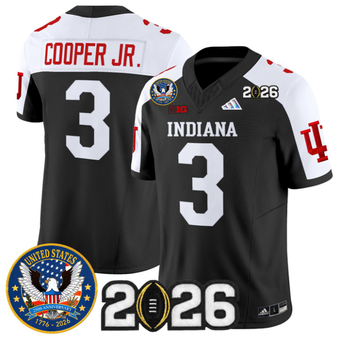 Omar Cooper Jr Jersey #3 Hoosiers United States 250th Patch V2 Stitched